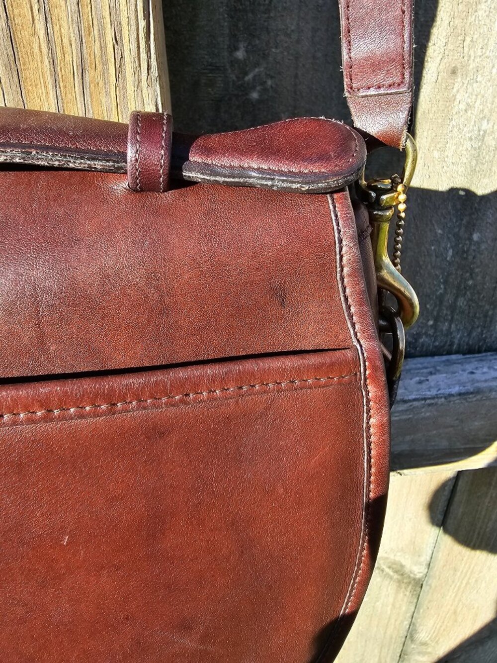 Vintage Coach Plaza Bag #9860 Mahogany Made In USA Year 1989 - Picture 13 of 13